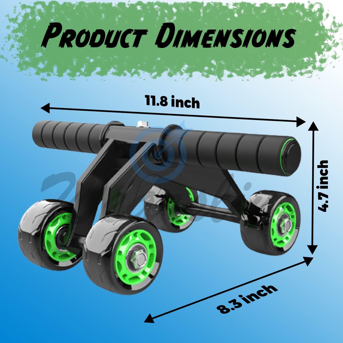 Professional Abs Workout 4 Wheel Ab Roller Perfect Home Gym Equipment for Men and Women Exercises