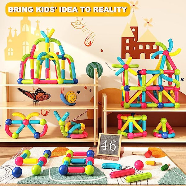 Magnetic Building Blocks + FREE 6000 Pages 7 IN 1 PDF Worksheet For Kids