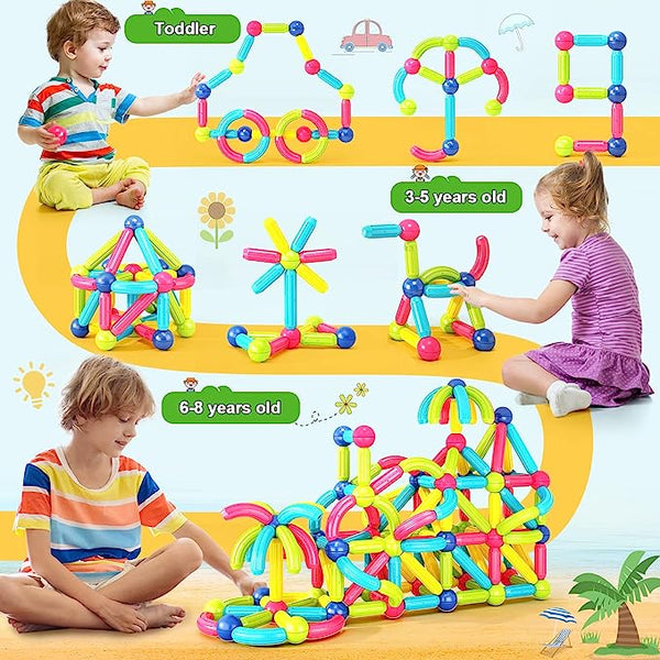 Magnetic Building Blocks + FREE 6000 Pages 7 IN 1 PDF Worksheet For Kids
