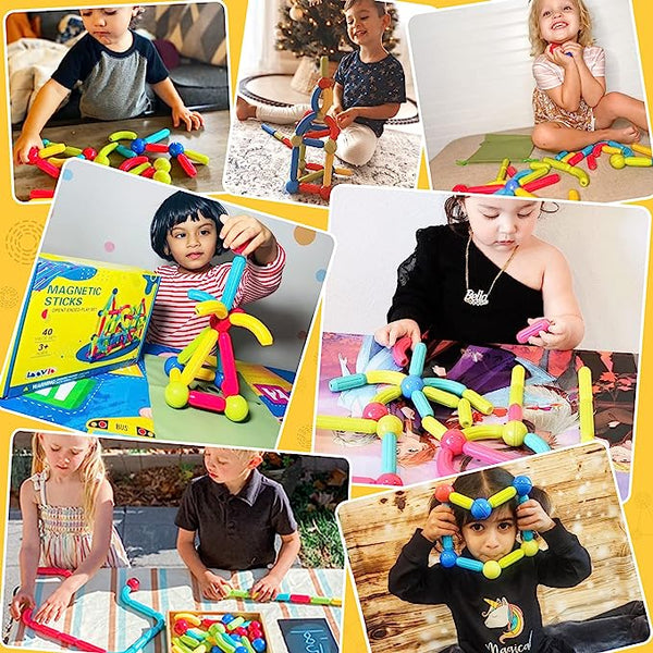 Magnetic Building Blocks + FREE 6000 Pages 7 IN 1 PDF Worksheet For Kids
