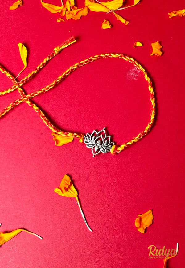 Detailed Carved Ganesha Silver plated Rakhi Cum Pendant